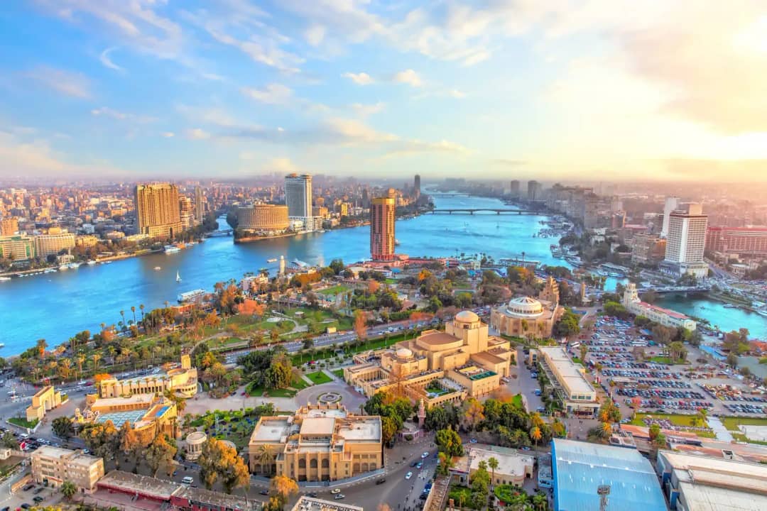 Vista aérea de El Cairo y el río Nilo