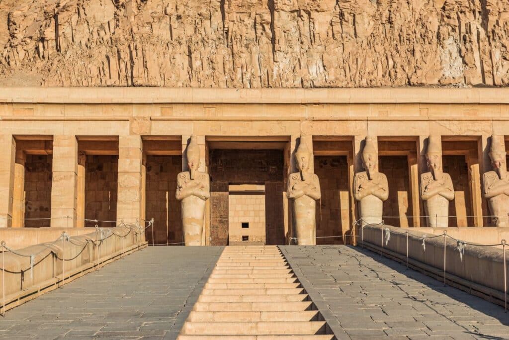 Temple of Hatshepsut in Luxor, Egypt – a majestic example of ancient Egyptian architecture nestled in the cliffs of Deir el-Bahari