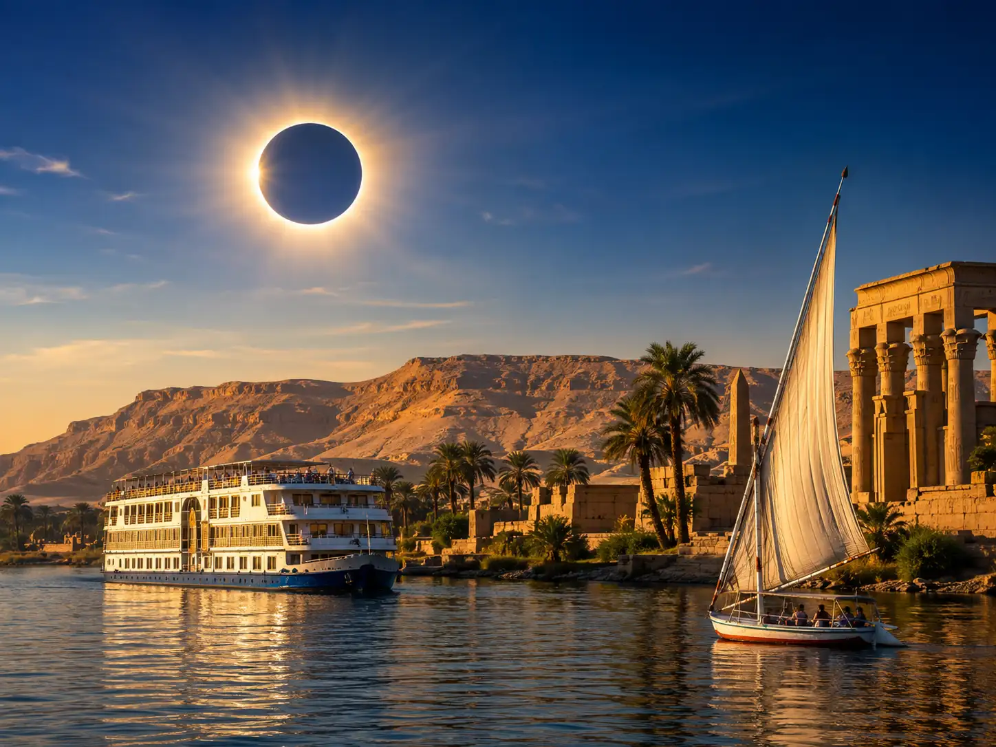 egypt solar eclipse 2027 trip with nile cruise in luxor